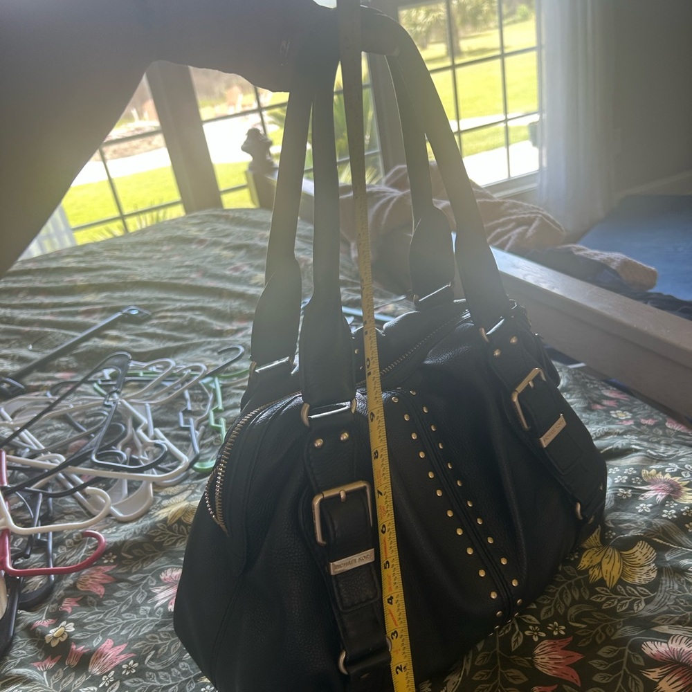 Black Leather Studded Handbag
